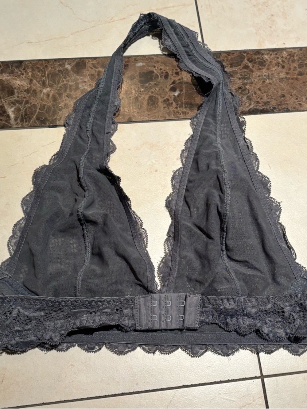 Free People Lace Halter Bralette - Gray - Picture 2 of 3